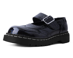 T.U.K. Shoes T2319 Black Prism Brogue Mary Jane
