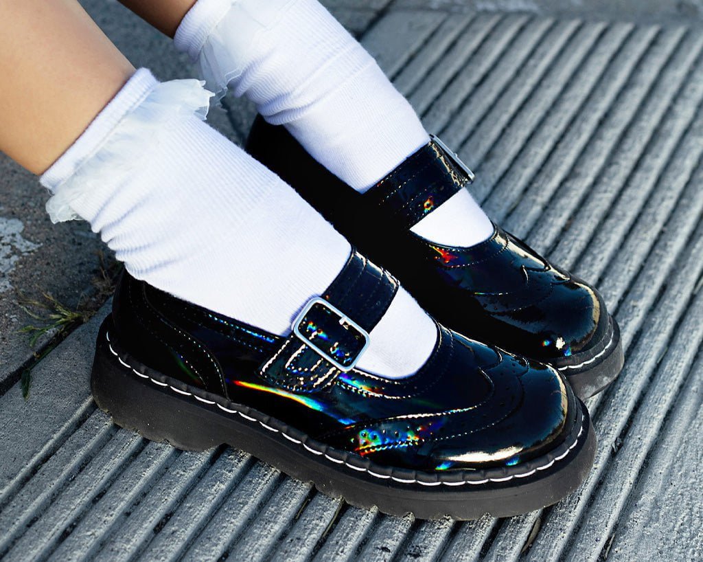 T.U.K. Shoes T2319 Black Prism Brogue Mary Jane