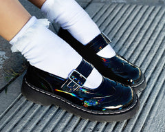 T.U.K. Shoes T2319 Black Prism Brogue Mary Jane