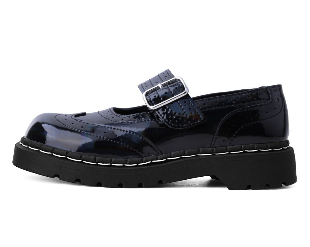 T.U.K. Shoes T2319 Black Prism Brogue Mary Jane