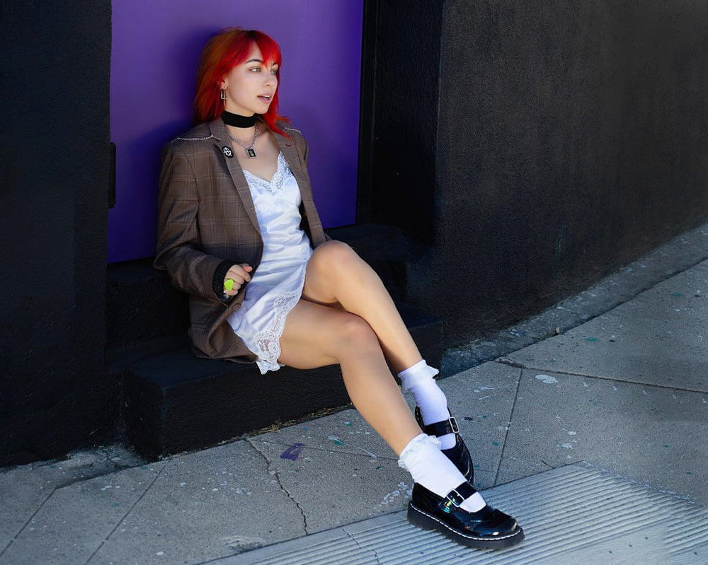 T.U.K. Shoes T2319 Black Prism Brogue Mary Jane