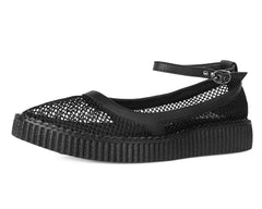 T.U.K. Shoes A3211L Black Fishnet Pointed Ballet Creeper