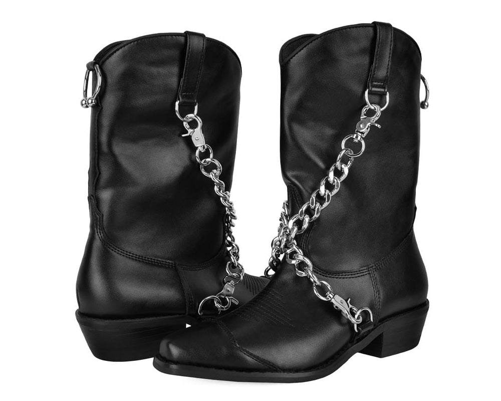 T.U.K. Shoes A3220L Black Chain Western Boot