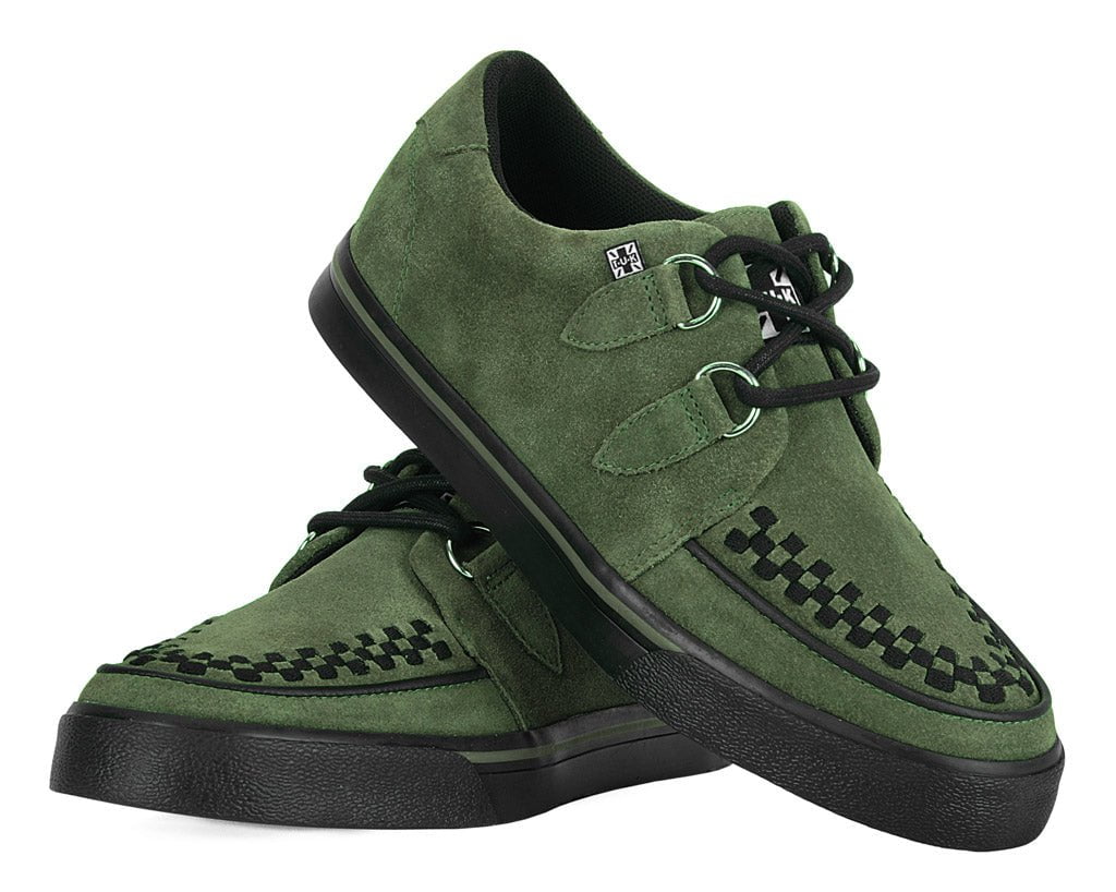 T.U.K. Shoes A3330 Olive Green Suede Creeper Sneaker