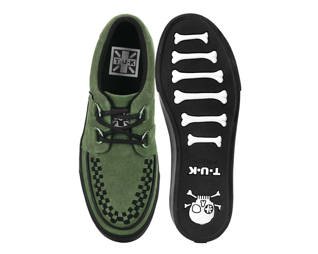 T.U.K. Shoes A3330 Olive Green Suede Creeper Sneaker