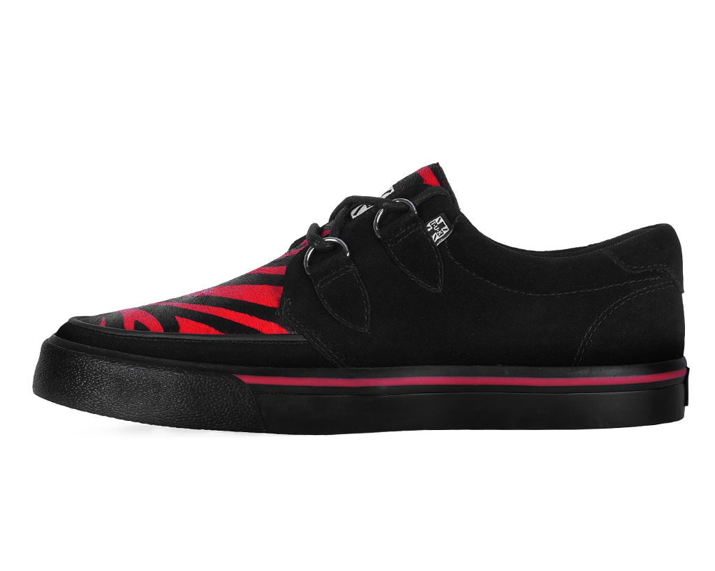 T.U.K. Shoes A3400 Black &Red Zebra Suede Creeper Sneaker