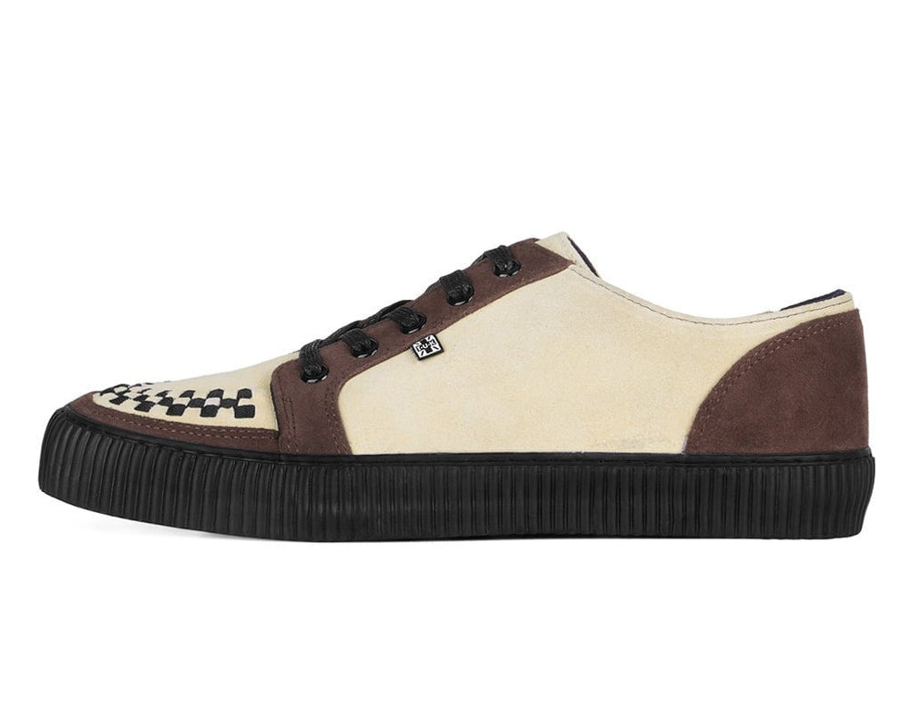 T.U.K. Shoes A3431 Tan & Brown Suede Lace-Up Creeper Sneaker