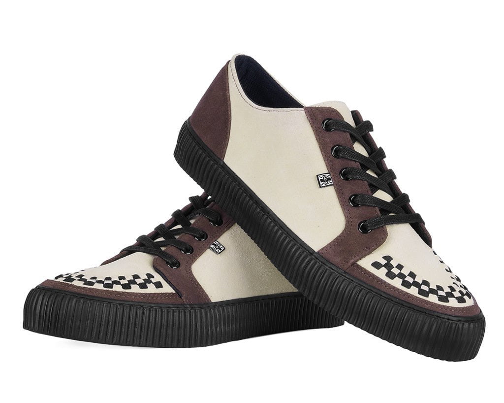 T.U.K. Shoes A3431 Tan & Brown Suede Lace-Up Creeper Sneaker