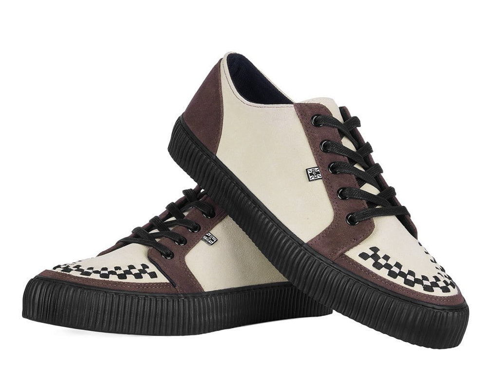 T.U.K. Shoes A3431 Tan & Brown Suede Lace-Up Creeper Sneaker