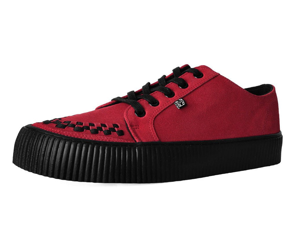 T.U.K. Shoes A3316 Red Suede Lace-Up Creeper Sneaker
