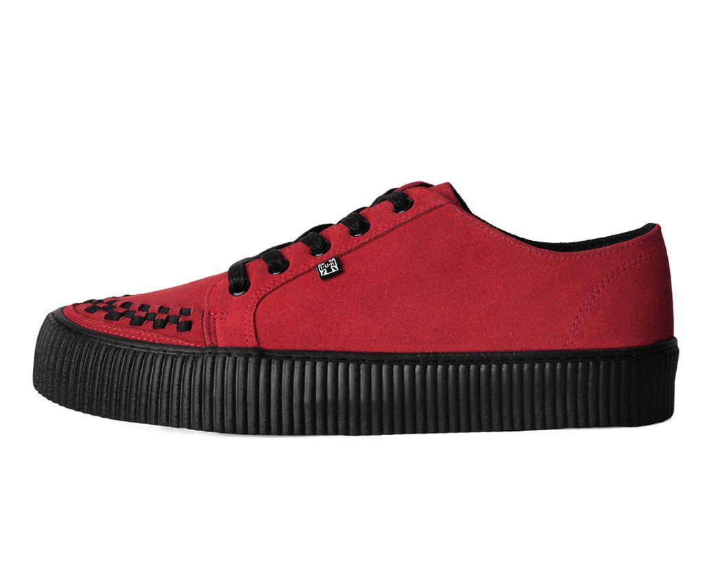 T.U.K. Shoes A3316 Red Suede Lace-Up Creeper Sneaker