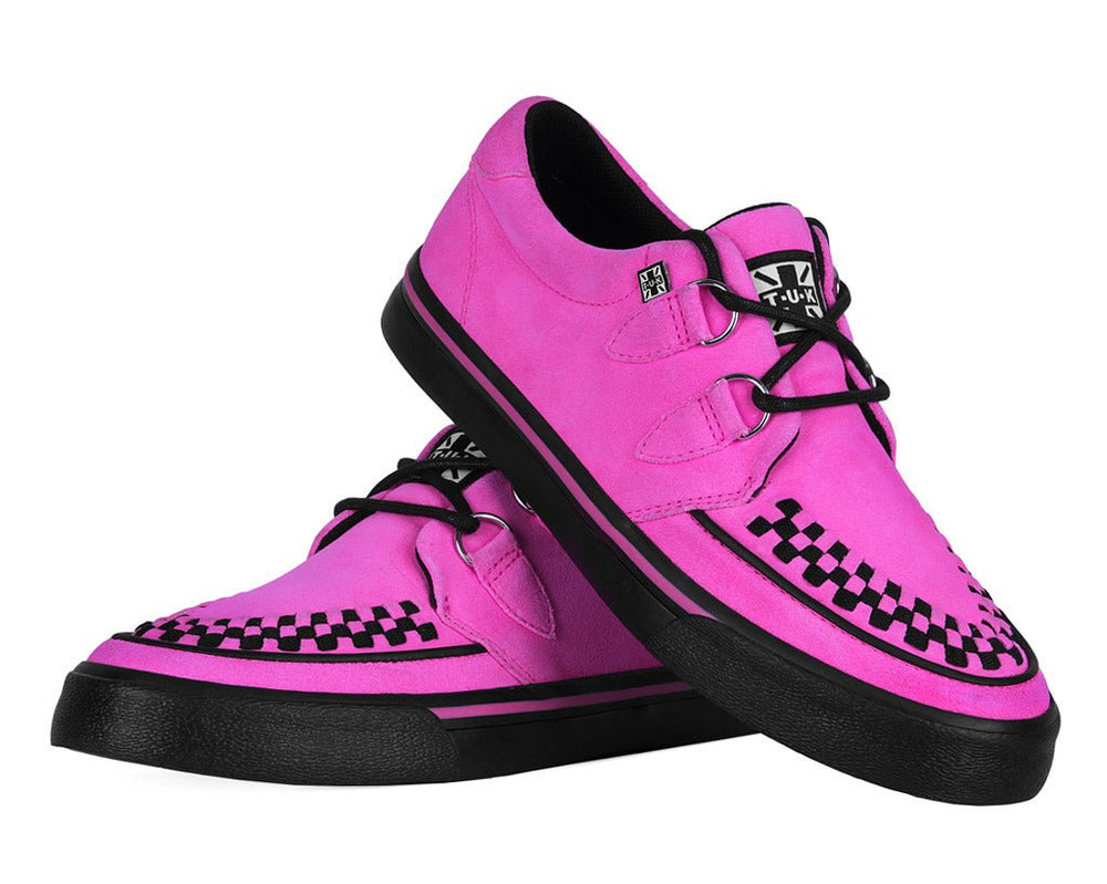 T.U.K. Shoes A3398 Neon Pink Suede Creeper Sneaker