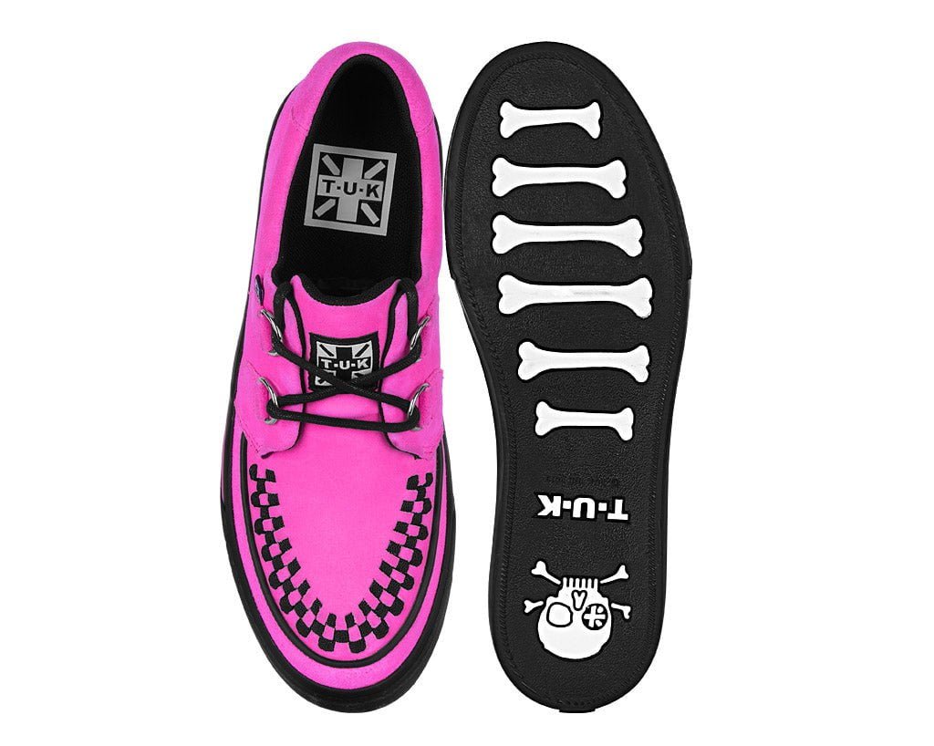 T.U.K. Shoes A3398 Neon Pink Suede Creeper Sneaker