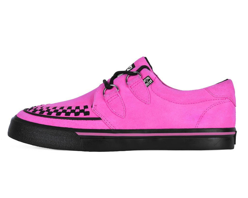 T.U.K. Shoes A3398 Neon Pink Suede Creeper Sneaker