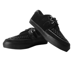 T.U.K. Shoes A9983 Black Velvet D-Ring Interlace Sneaker