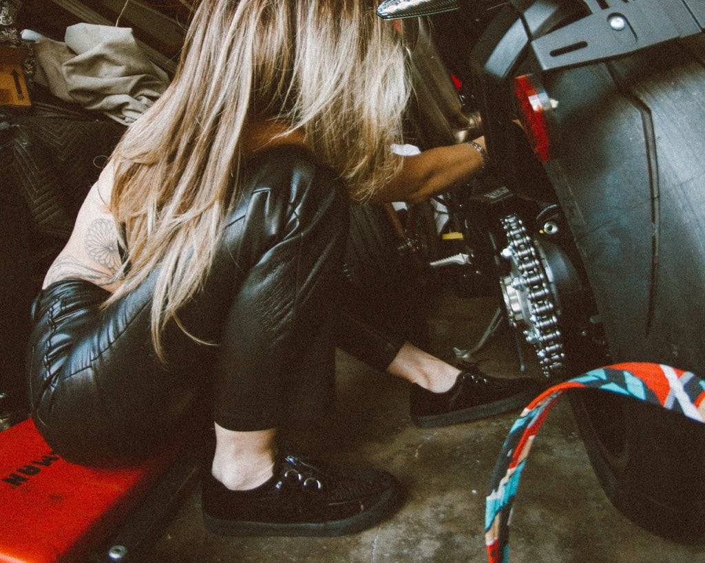 T.U.K. Shoes A9983 Black Velvet D-Ring Interlace Sneaker
