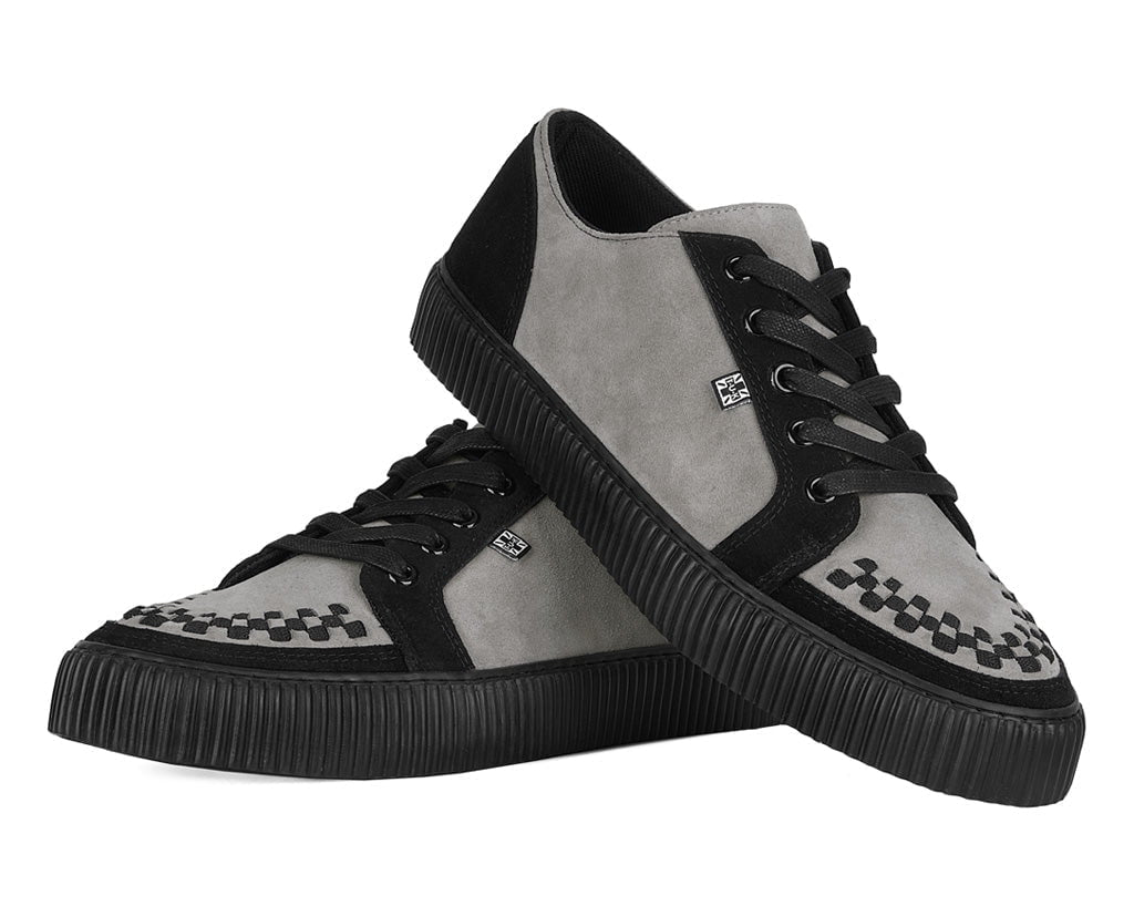 T.U.K. Shoes A3401 Black & Grey Suede Lace-Up Creeper Sneaker