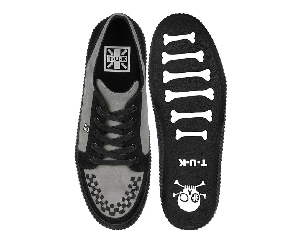 T.U.K. Shoes A3401 Black & Grey Suede Lace-Up Creeper Sneaker
