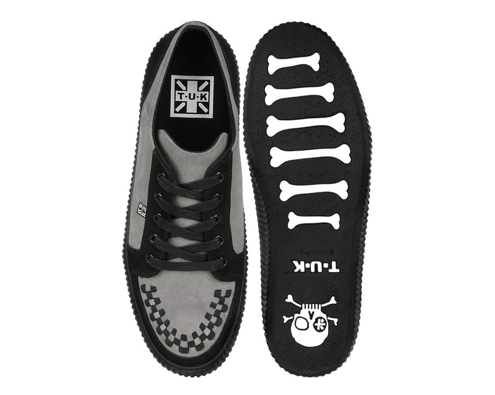 T.U.K. Shoes A3401 Black & Grey Suede Lace-Up Creeper Sneaker