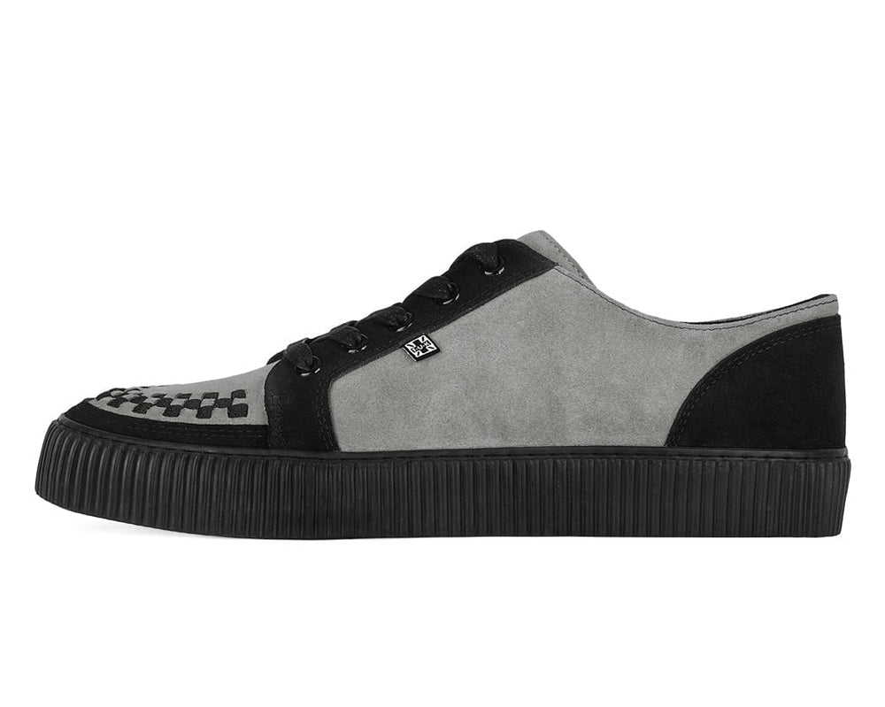 T.U.K. Shoes A3401 Black & Grey Suede Lace-Up Creeper Sneaker