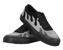 T.U.K. Shoes A3350 Black & Grey Suede Flame Creeper Sneaker