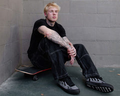 T.U.K. Shoes A3350 Black & Grey Suede Flame Creeper Sneaker