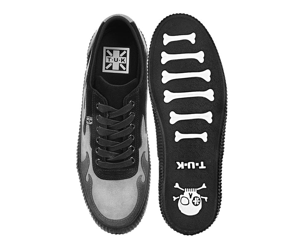 T.U.K. Shoes A3350 Black & Grey Suede Flame Creeper Sneaker