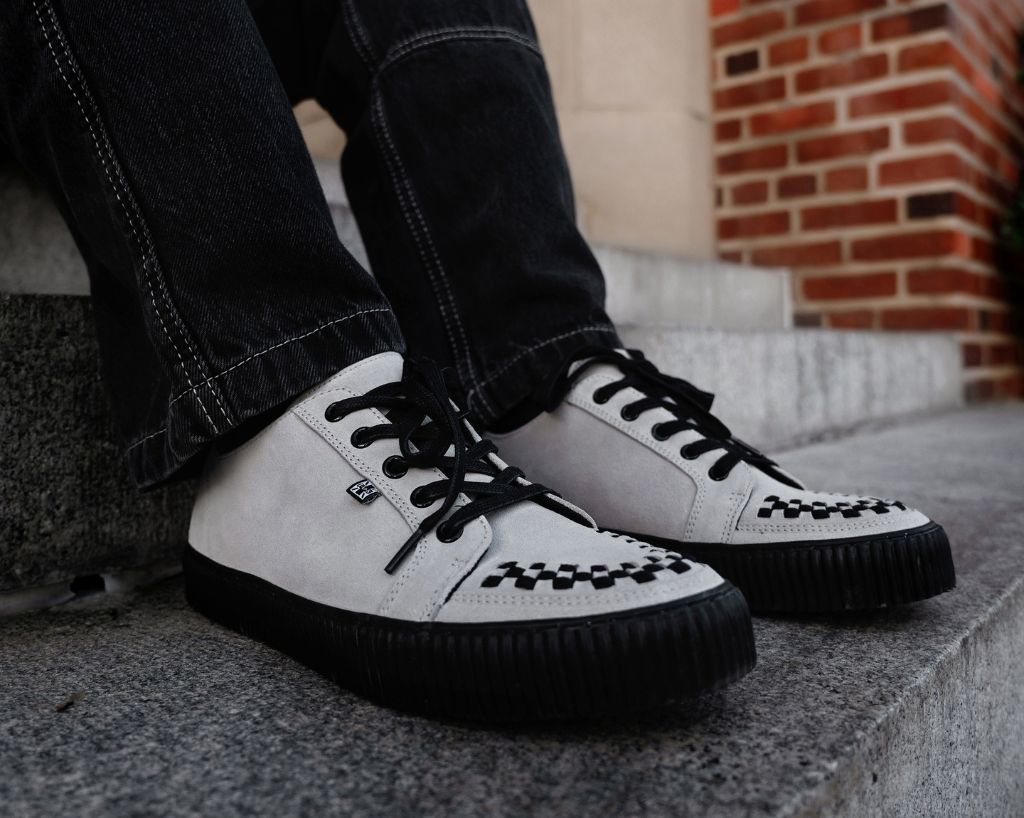 T.U.K. Shoes A3379 Grey Lace-Up Creeper Sneaker