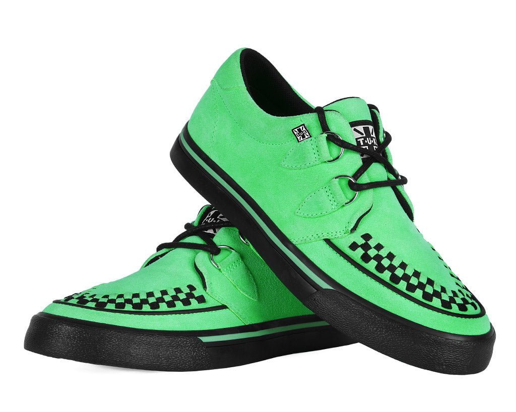 T.U.K. Shoes A3397 Neon Green Suede Creeper Sneaker