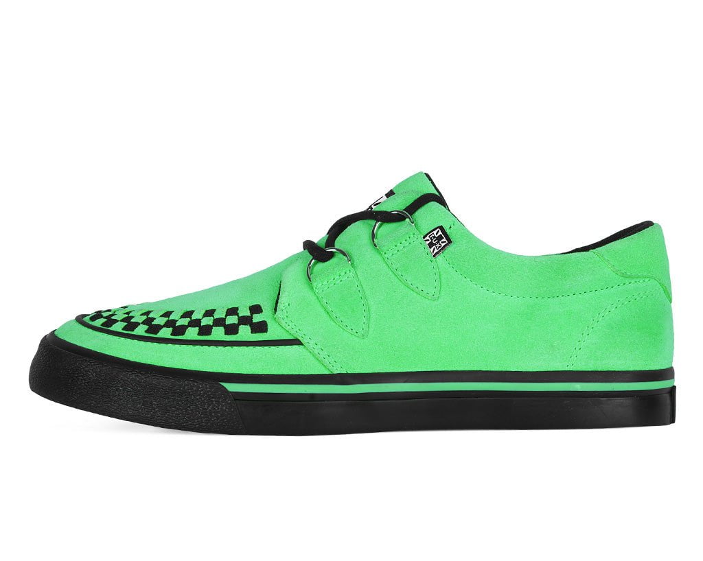 T.U.K. Shoes A3397 Neon Green Suede Creeper Sneaker
