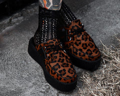 T.U.K. Shoes V3356L Leopard Print Creeper Mule