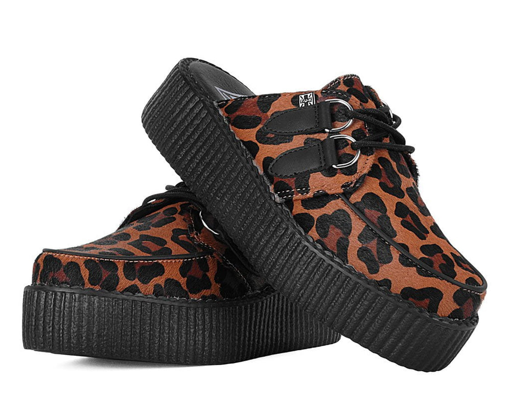 T.U.K. Shoes V3356L Leopard Print Creeper Mule