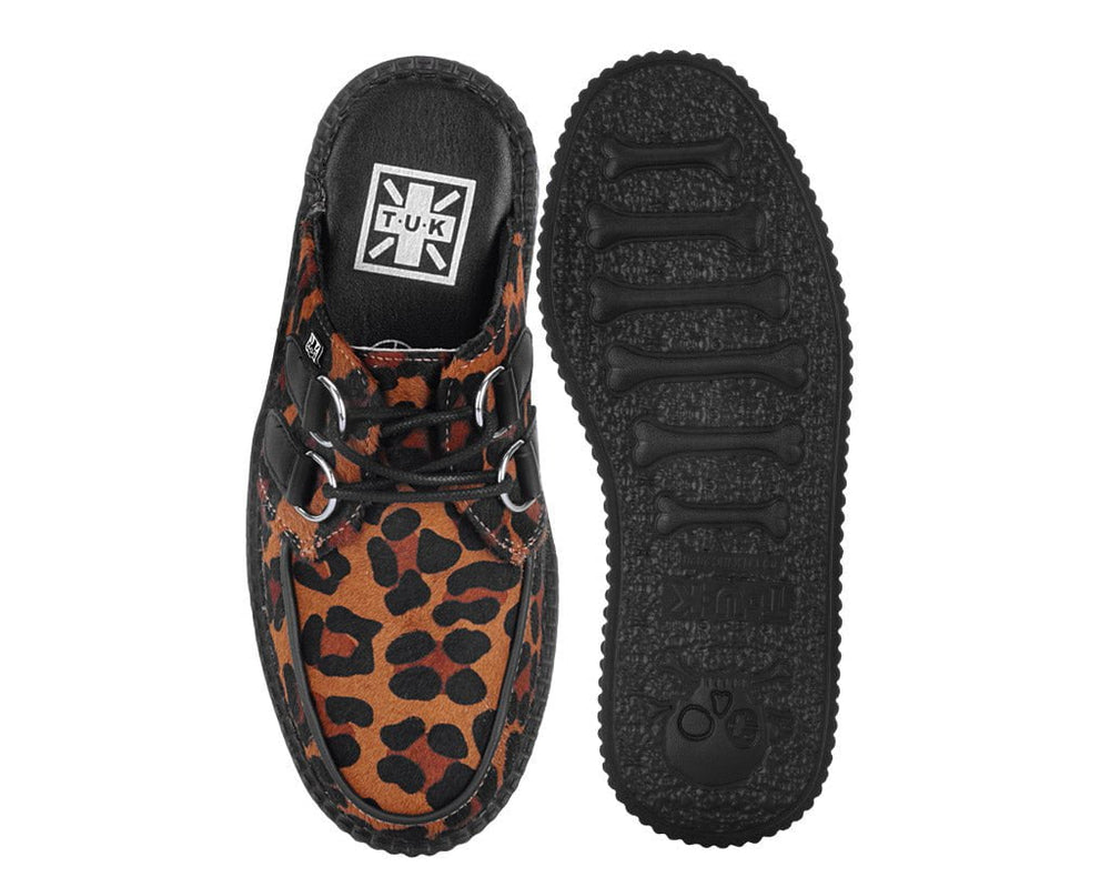 T.U.K. Shoes V3356L Leopard Print Creeper Mule