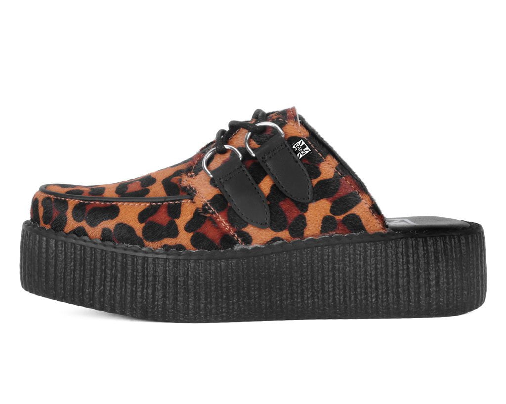 T.U.K. Shoes V3356L Leopard Print Creeper Mule