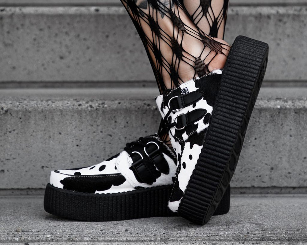 T.U.K. Shoes V3357L Cow Print Creeper Mule