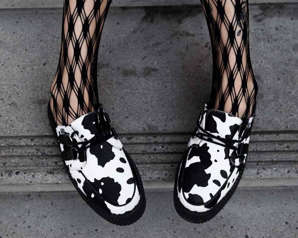 T.U.K. Shoes V3357L Cow Print Creeper Mule