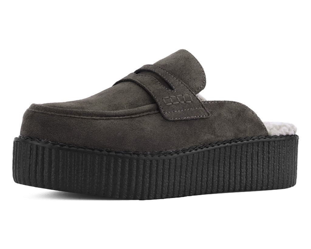 T.U.K. Shoes V3443 Brown Plush Lined Creeper Mule