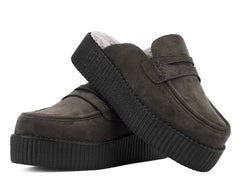 T.U.K. Shoes V3443 Brown Plush Lined Creeper Mule