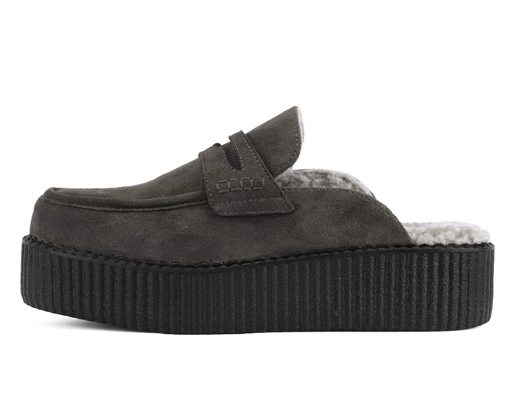T.U.K. Shoes V3443 Brown Plush Lined Creeper Mule