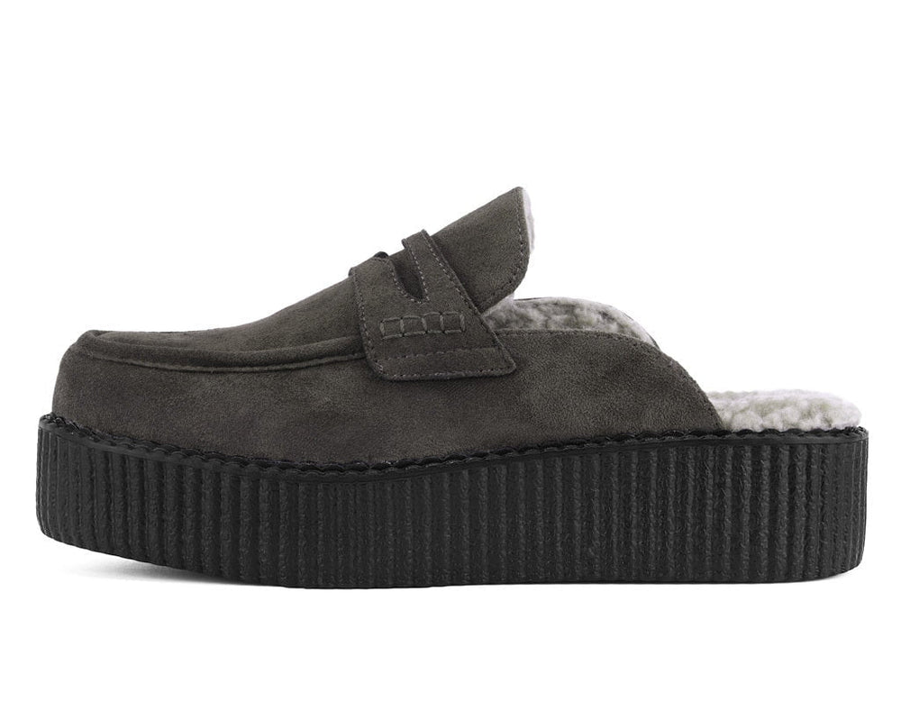 T.U.K. Shoes V3443 Brown Plush Lined Creeper Mule