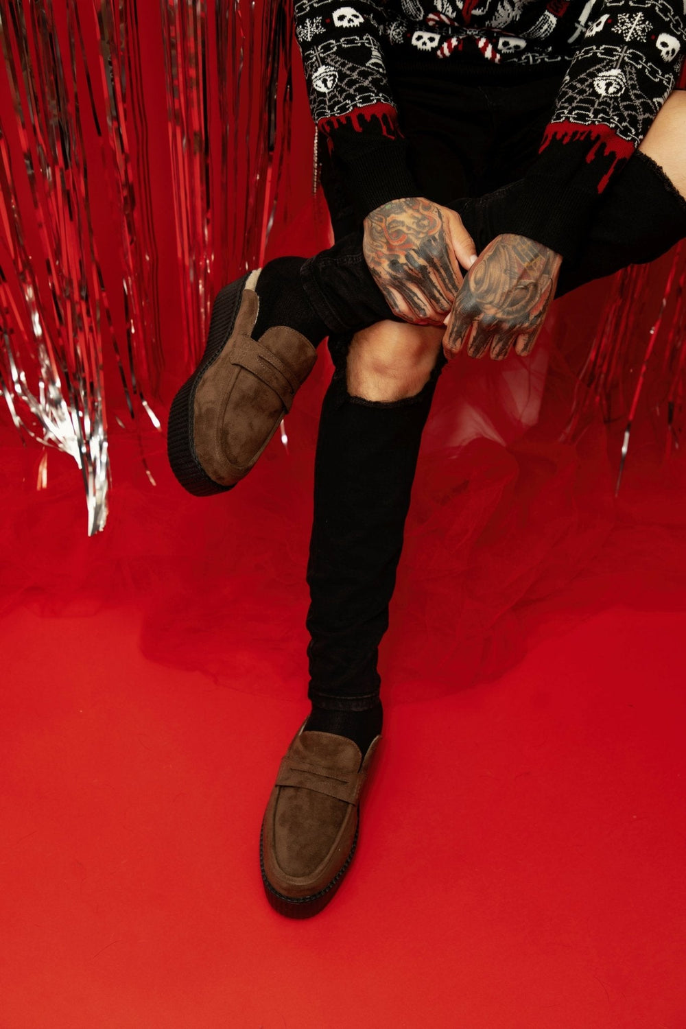 T.U.K. Shoes V3443 Brown Plush Lined Creeper Mule