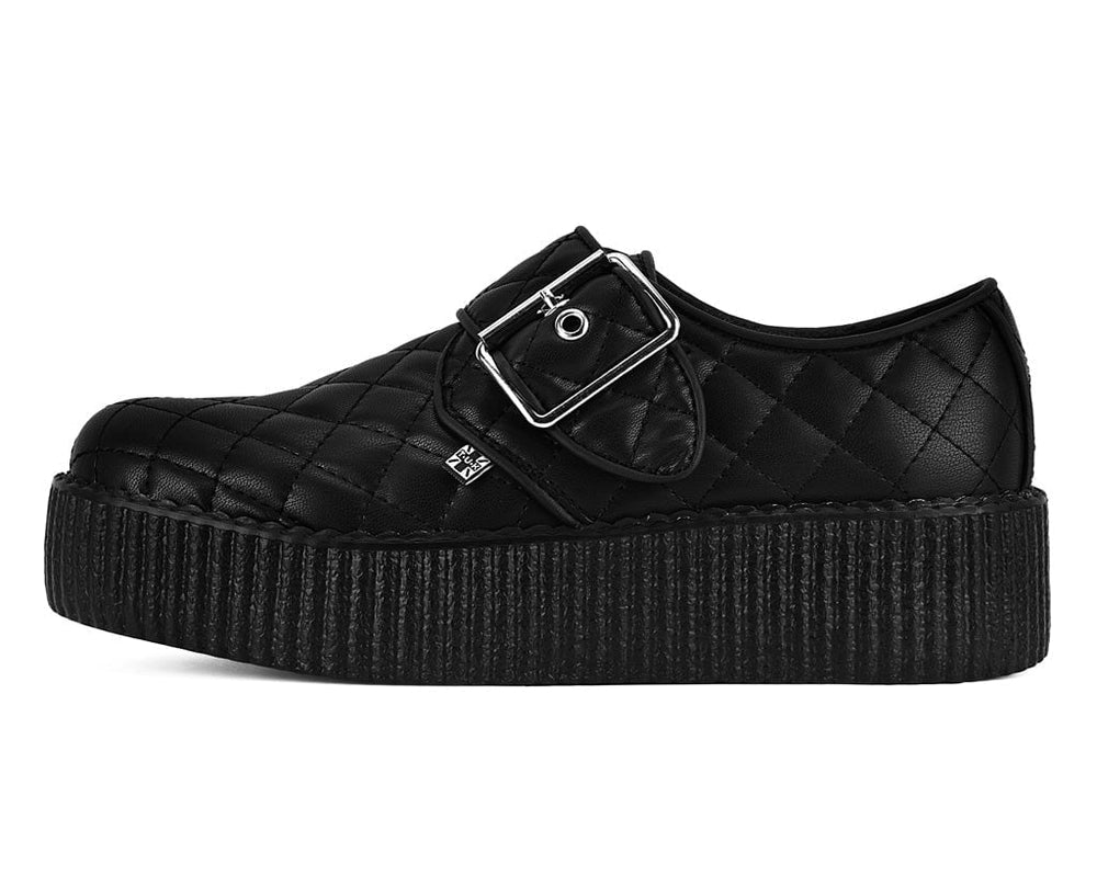 T.U.K. Shoes V3301 Black TUKskin Quilted Buckle Viva Mondo Creeper