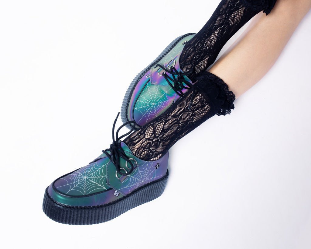 T.U.K. Shoes V3166 Midnight Chameleon Spiderweb Glow Viva Mondo Creeper