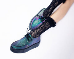 T.U.K. Shoes V3166 Midnight Chameleon Spiderweb Glow Viva Mondo Creeper