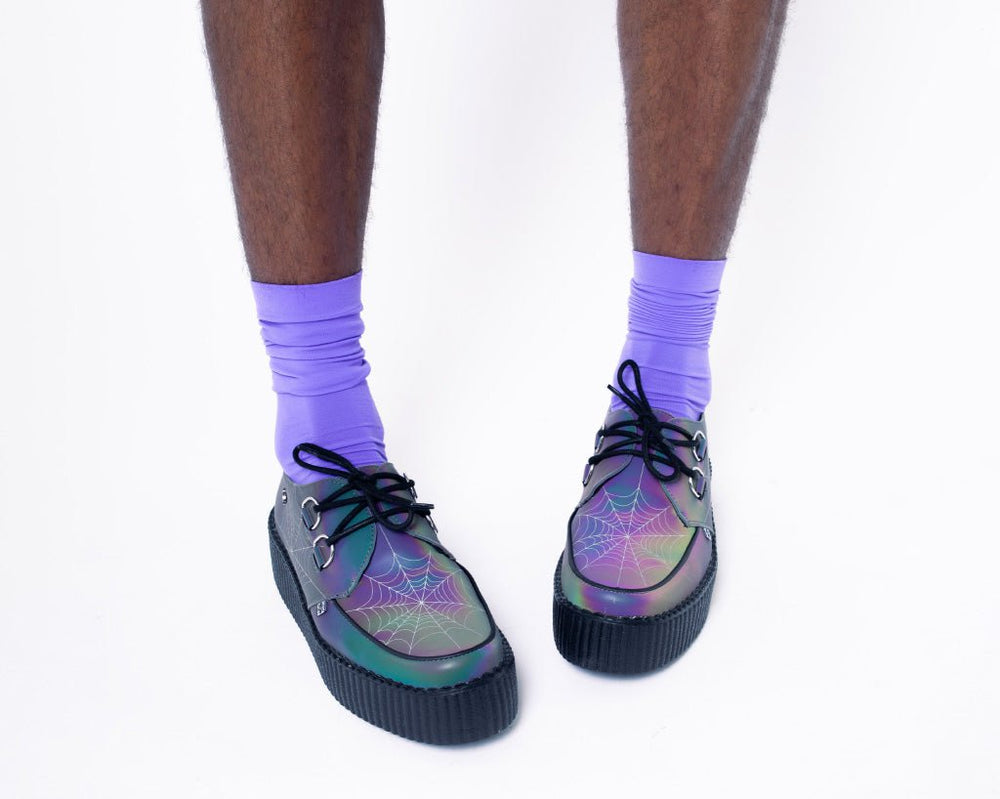 T.U.K. Shoes V3166 Midnight Chameleon Spiderweb Glow Viva Mondo Creeper