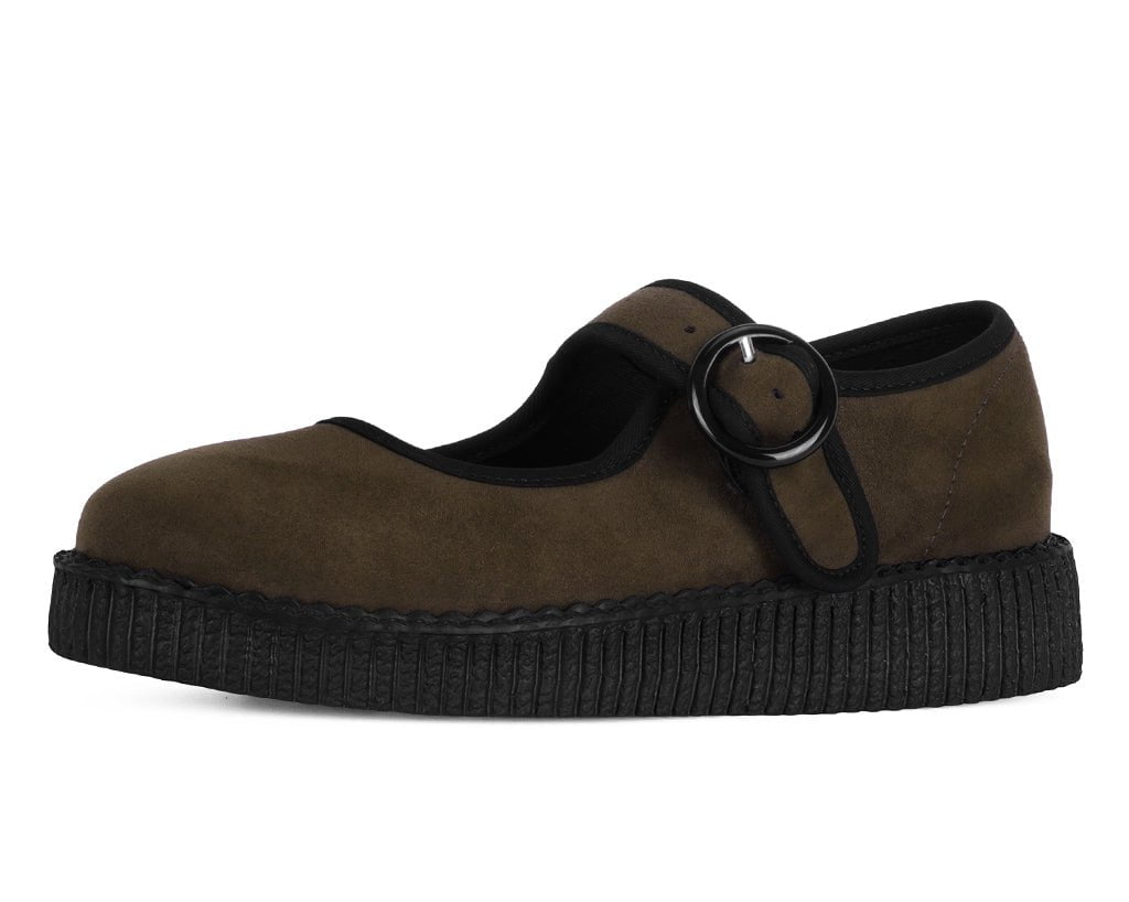 T.U.K. Shoes F3426L Brown Faux Suede Viva Low Mary Jane
