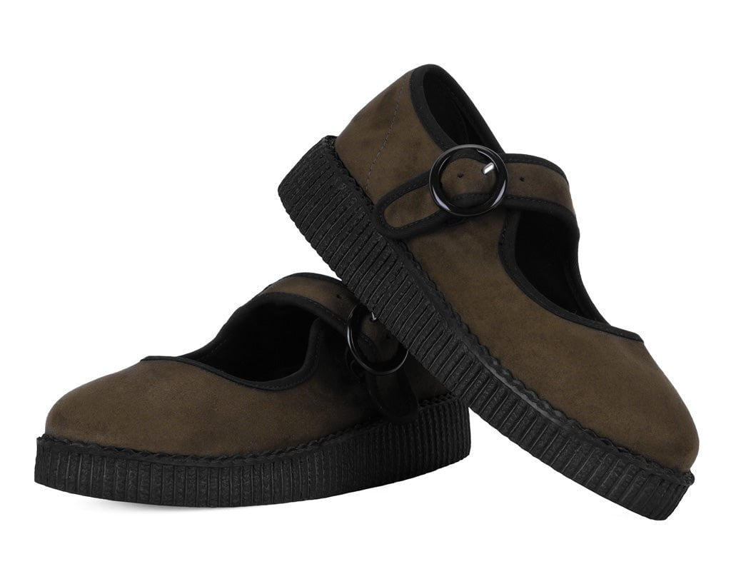 T.U.K. Shoes F3426L Brown Faux Suede Viva Low Mary Jane