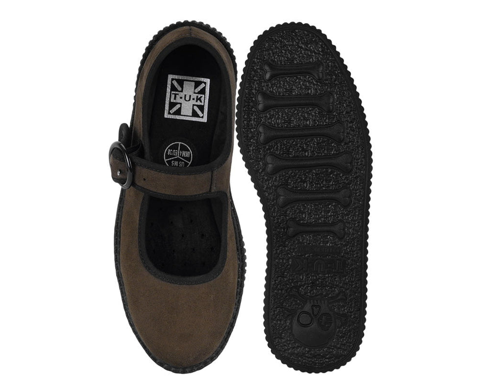 T.U.K. Shoes F3426L Brown Faux Suede Viva Low Mary Jane
