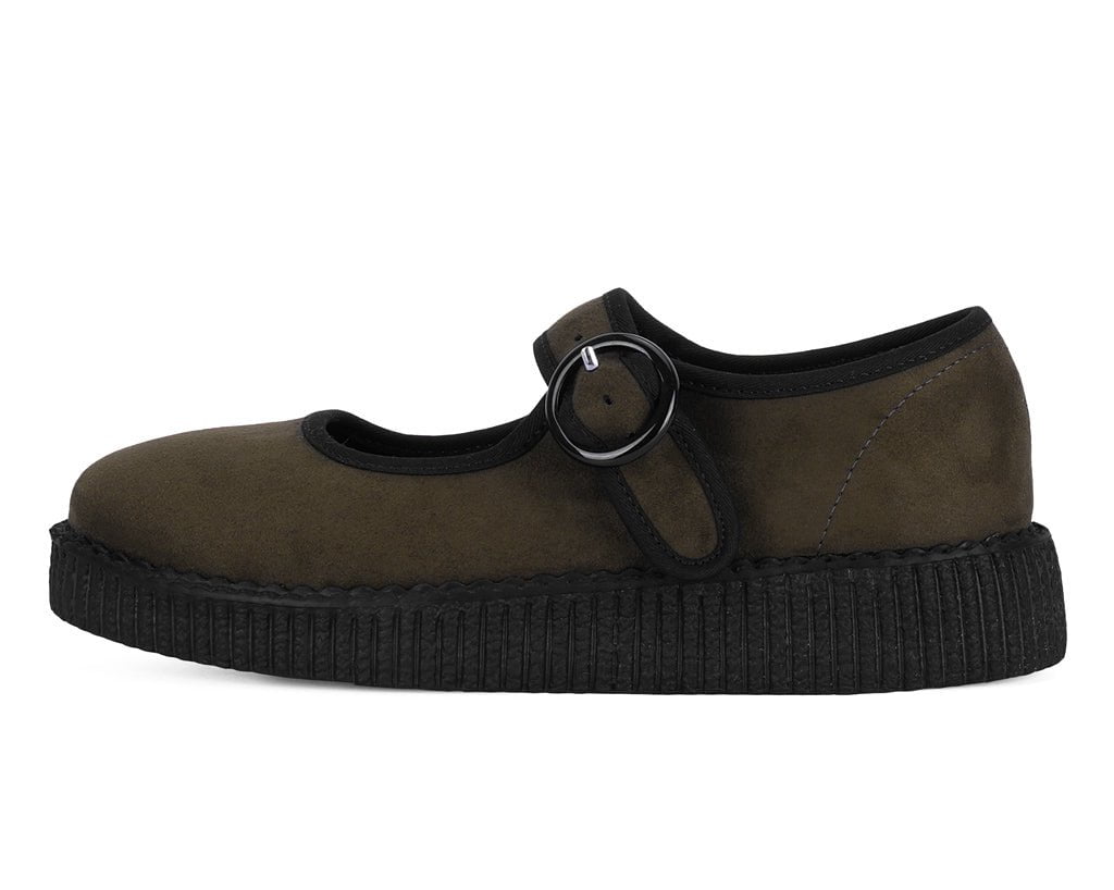 T.U.K. Shoes F3426L Brown Faux Suede Viva Low Mary Jane