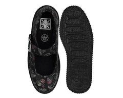 T.U.K. Shoes F3422L Black Floral Viva Low Mary Jane